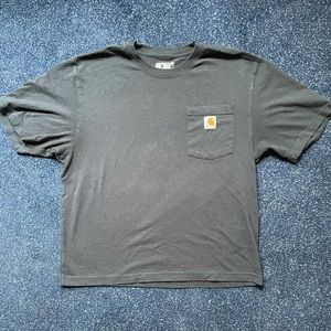 CARHARTT NAVY BLUE 
LOOSE FIT HEAVYWEIGHT SHORT-SLEEVE POCKET T-SHIRT